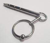 Xtube Steel Ribbed Penis Plug Wand with Glans Ring